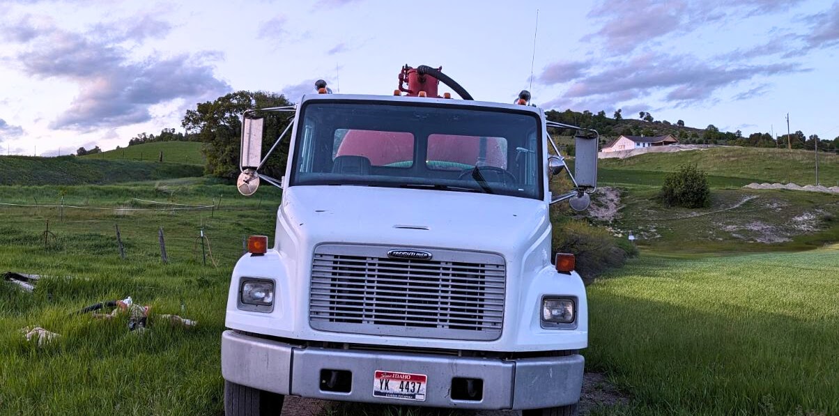 Front of Mugzie’s pumping truck